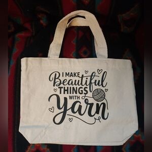 Canvas Tote Bag with Yarn Design